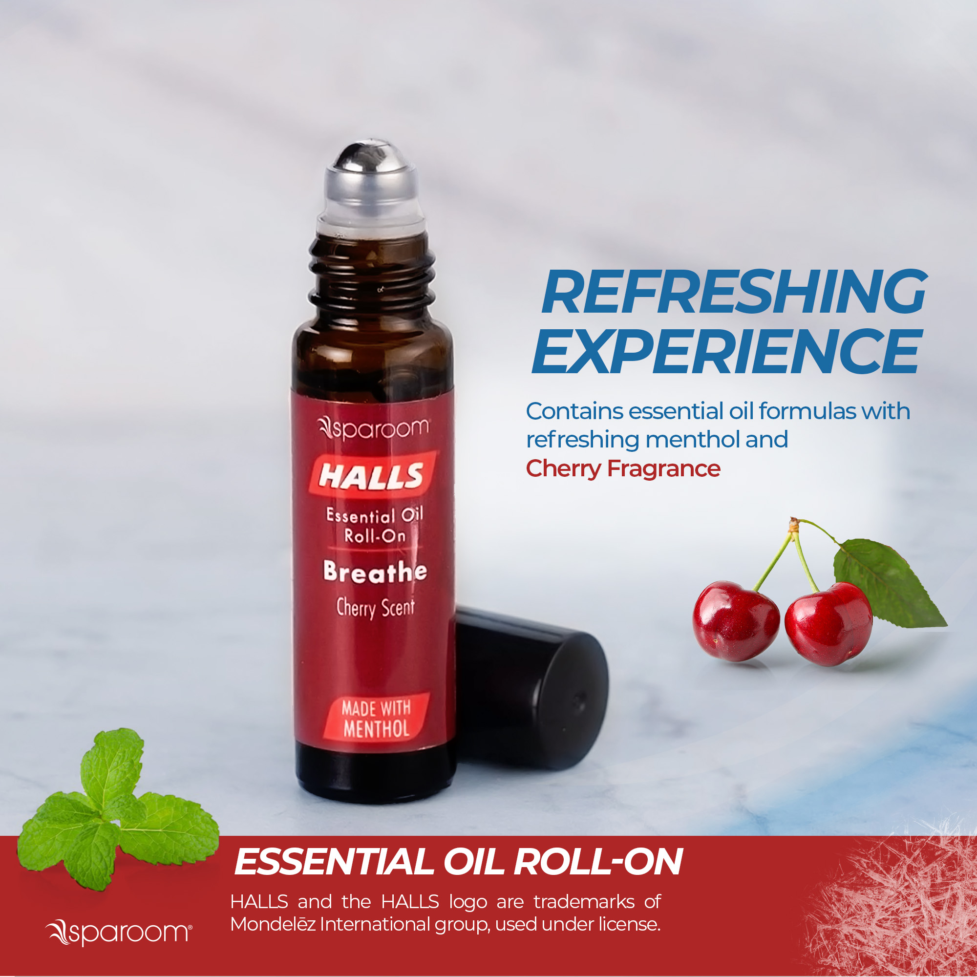 HALLS Aromatherapy Essential Oil Cherry Blend Roll-on - 10ml
